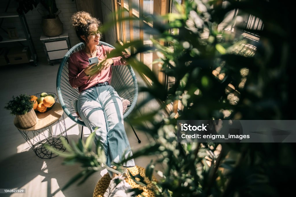 woman relaxing in chair