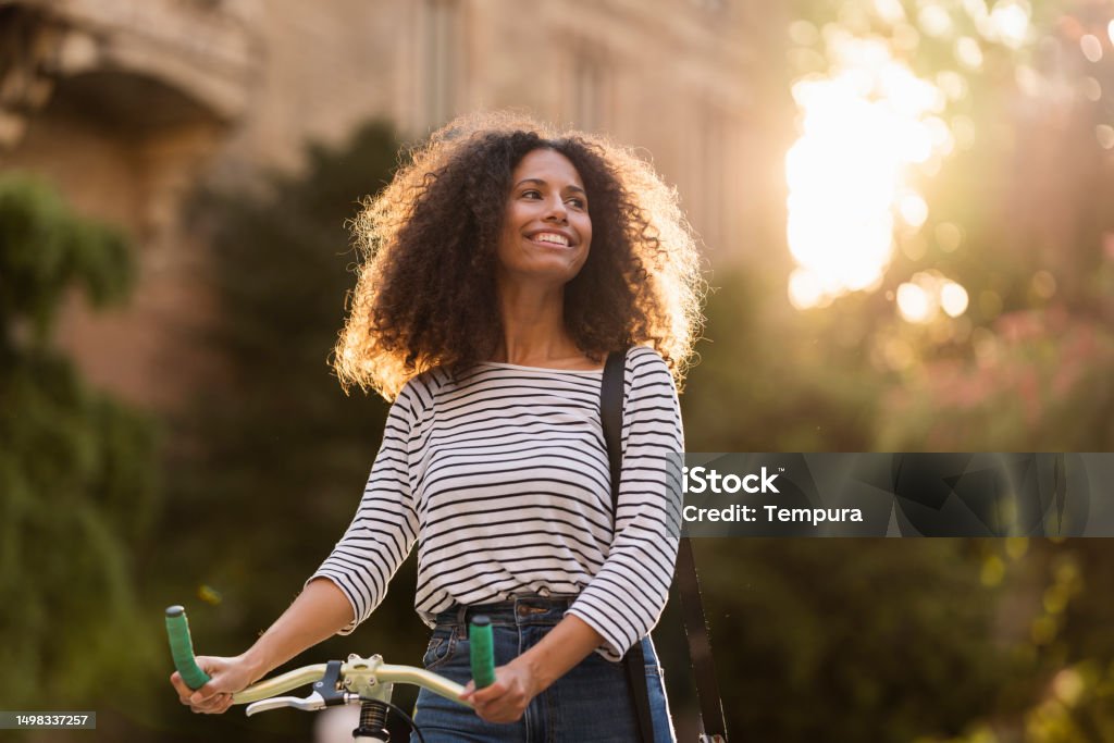 woman with bicycle
